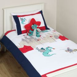 funda nórdica de dragones y caballeros para cama infantil de diseño