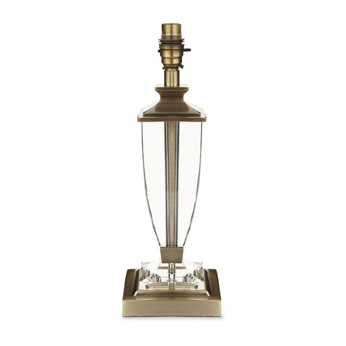 pie de lámpara de diseño en cristal y bronce elegante