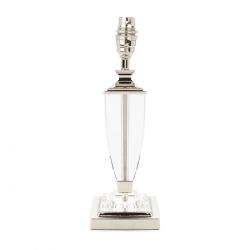 pie de lámpara de diseño en cristal y níquel elegante