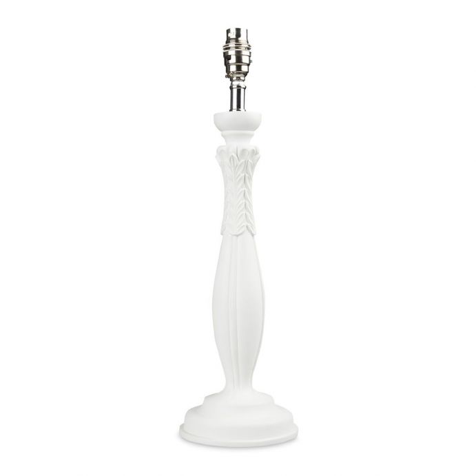 base de lámpara de diseño labrado en color crema