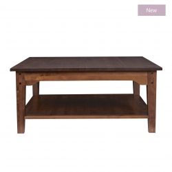 mesa de café cuadrada de madera clara de diseño