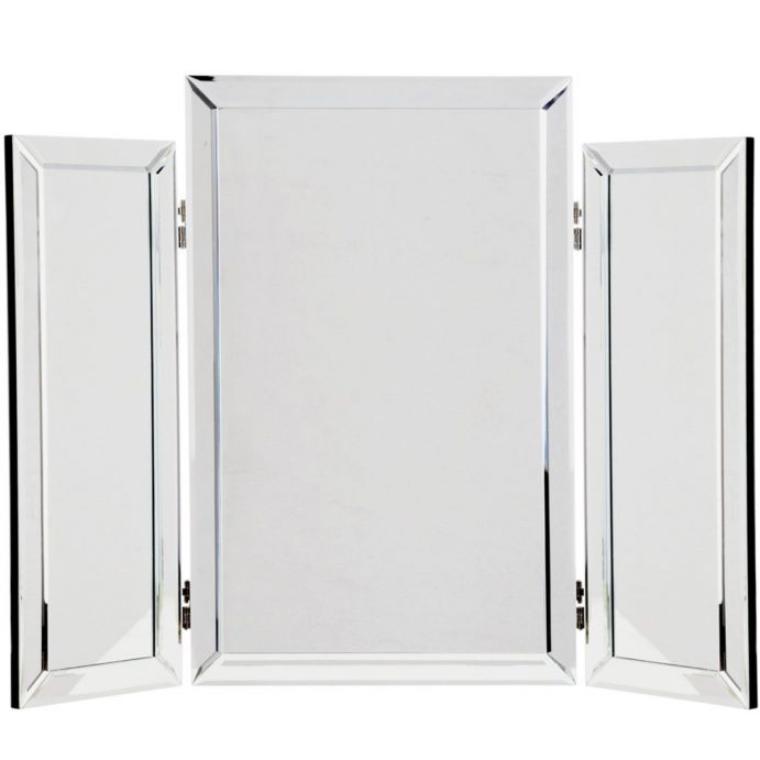 espejo triple con marco biselado de diseño muy elegante para tocador