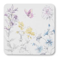 4 posavasos con flores y mariposas de diseño
