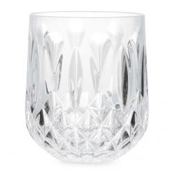 vaso bajo acrílico transparente de diseño facetado