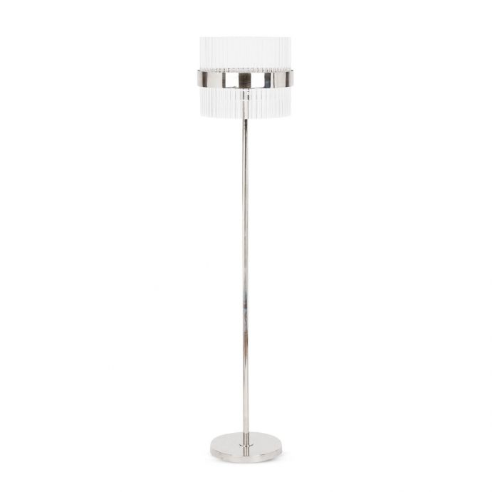 lámpara de suelo en cristal y cromo pulido de diseño moderno