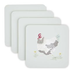 4 posavasos con gallo de diseño