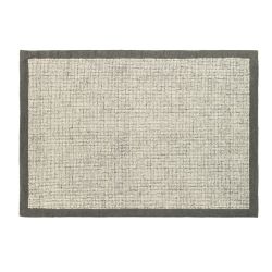 alfombra de pura lana gris con cenefa gris acero de diseño