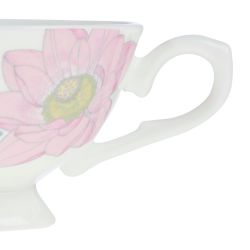 conjunto de taza y plato de té de porcelana estampada con flores de diseño