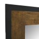 espejo rectangular con gran marco efecto bronce y negro, de diseño actual