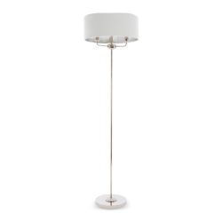 lámpara de suelo de pantalla redonda y diseño de araña, elegante y clásica
