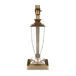 base de lámpara de cristal y acabado efecto bronce envejecido