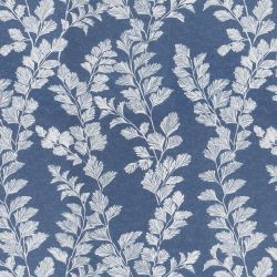 tela azul con flores blancas ideal para cortinas y estores de diseño