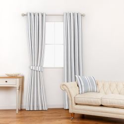 tela de rayas azul y blanco para cortinas de diseño