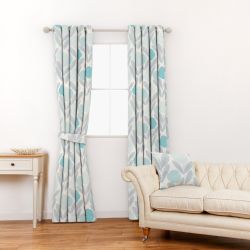 tela de flores azules ideal para cortinas y estores de diseño
