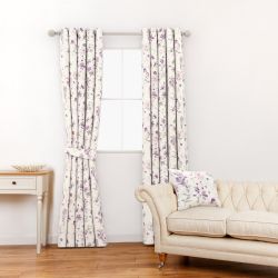 tela de flores moradas ideal para cortinas y estores de diseño