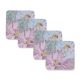 posavasos de corcho cuadrados estampados con flores de colores de diseño