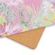 manteles individuales de corcho cuadrados estampados con flores de colores de diseño