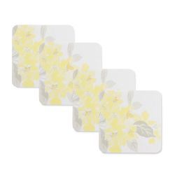 4 posavasos con diseño de flores amarillas