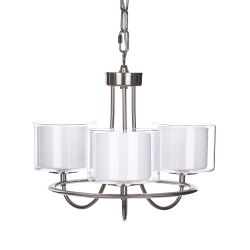 lâmpada de teto de design com ecrãs de cristal branco