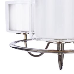 lâmpada de teto de design com ecrãs de cristal branco