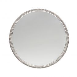 espejo de pared redondo grande con marco plata de diseño 