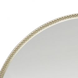 espejo de pared redondo pequeño con marco champán de diseño 