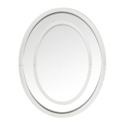 espejo ovalado de pared, con diseño de marco espejado