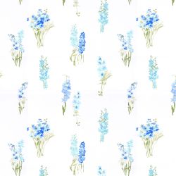papel pintado con pequeños ramilletes de flores en un precioso color azul de diseño