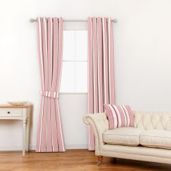 tela para cortinas y estores de diseño de rayas rojas y blancas