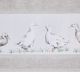 toallas de algodón estampado en gris con cenefa de diseño de patos