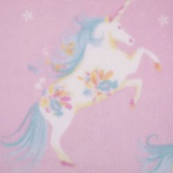 manta polar rosa con estampado de unicornios de diseño