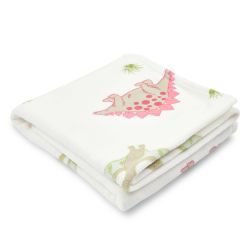 manta blanca con dinosaurios estampados de tacto polar