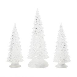 tres árboles de Navidad con luz