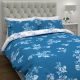 funda nórdica y fundas de almohada estampada con rosas en azul y blanco de diseño