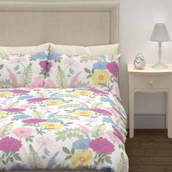 funda nórdica y fundas de almohada estampada con flores multi color de diseño
