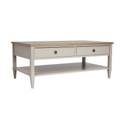 Mesa de Centro Eleanor, Gris Francés y roble