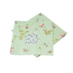 guardanapos de papel verde menta estampada com flores de projeto
