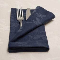 guardanapo de algodão azul estampado de projeto
