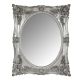 espejo con marco gris platino en relieve de estilo clásico