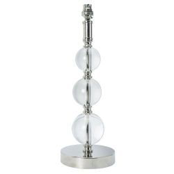base de lámpara de acabado de metal con 3 bolas de cristal decorativas
