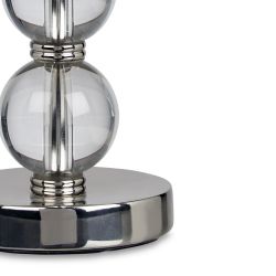 base de lámpara de acabado níquel con bolas de cristal decorativas