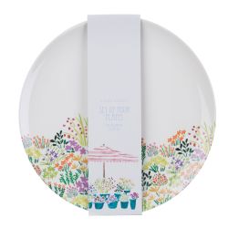 plato de melamina estampado con flores de colores