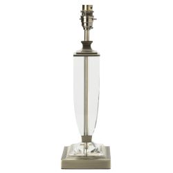 base de lámpara de cristal y bronce de impresionante diseño