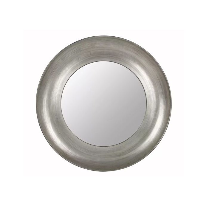espejo de pared redondo grande plata mate 
