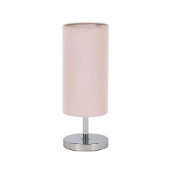 lámpara completa de mesa con pantalla cilindro rosa suave