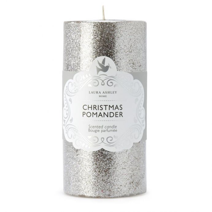 vela columna gris metalizada aromas de navidad