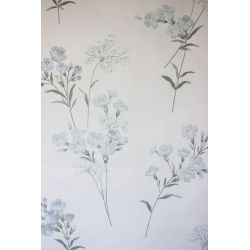 papel pintado de flores claveles azules sobre fondo blanco de diseño