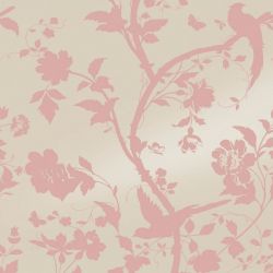 Papel Pintado Oriental Garden Perlado Rosa Talco