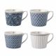 4 tazas Tea Collectables azul