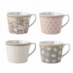 4 tazas Tea Collectables rosa